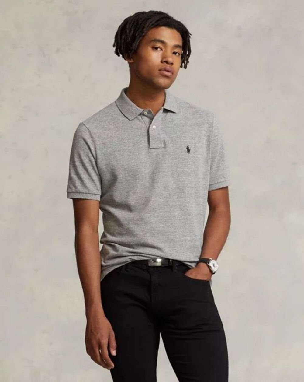 Ralph Lauren Polo Shirt Adult XL Classic Fit Gray Pony Golf Pima Soft Touch Mens